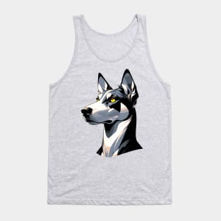 Stunning and Cool Azawakh Monochrome and Gold Portrait for Father's Day Tank Top